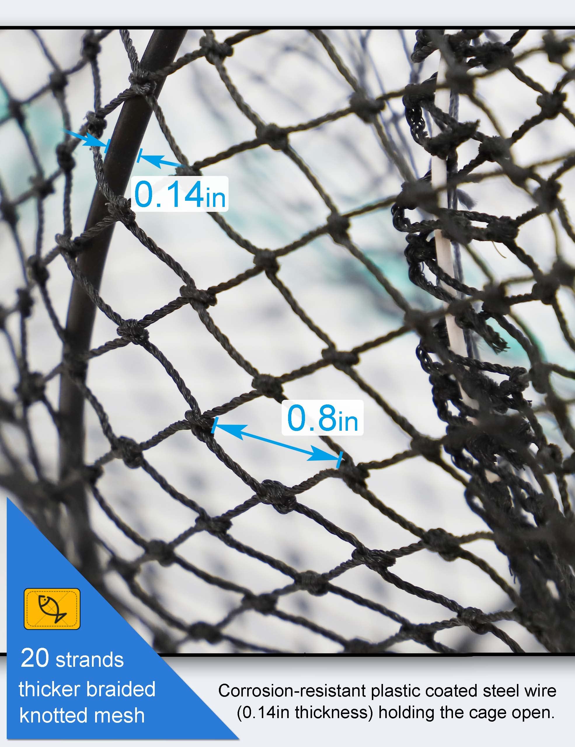 Crab trap entrances two 5.5 inch cones for various sizes