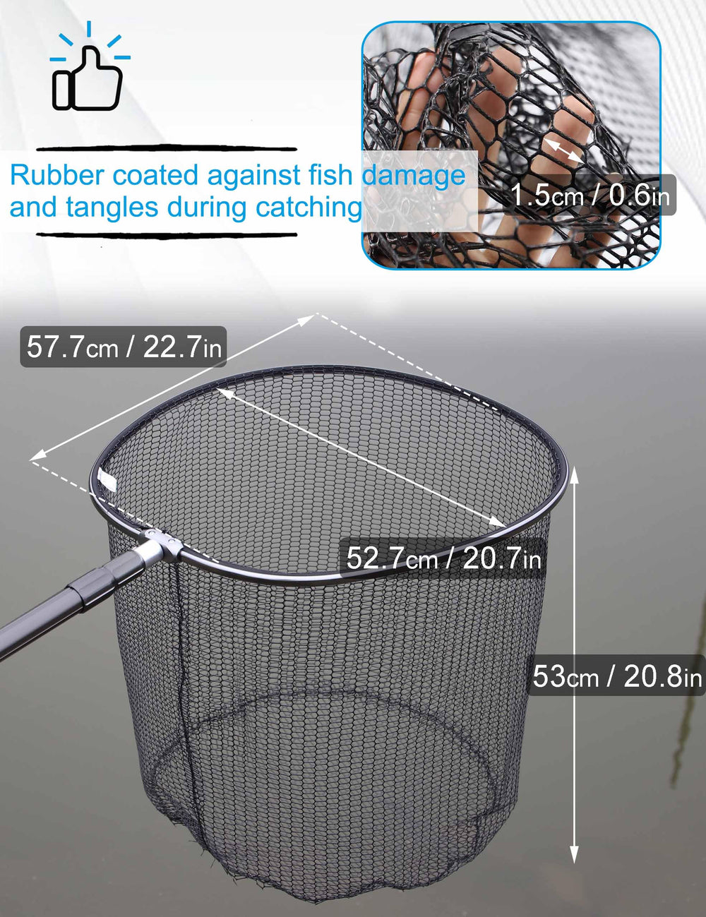 Hlotmeky kayak fishing net portable and lightweight for on-water trips.