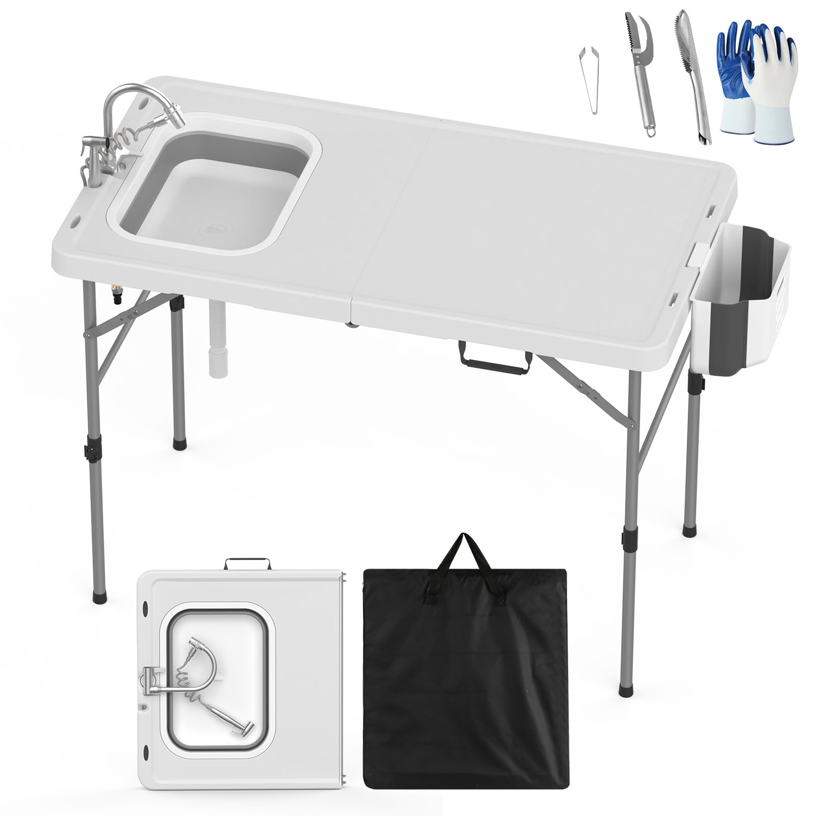 HLPB removable faucet and hose enable flexible water access during outdoor meals.