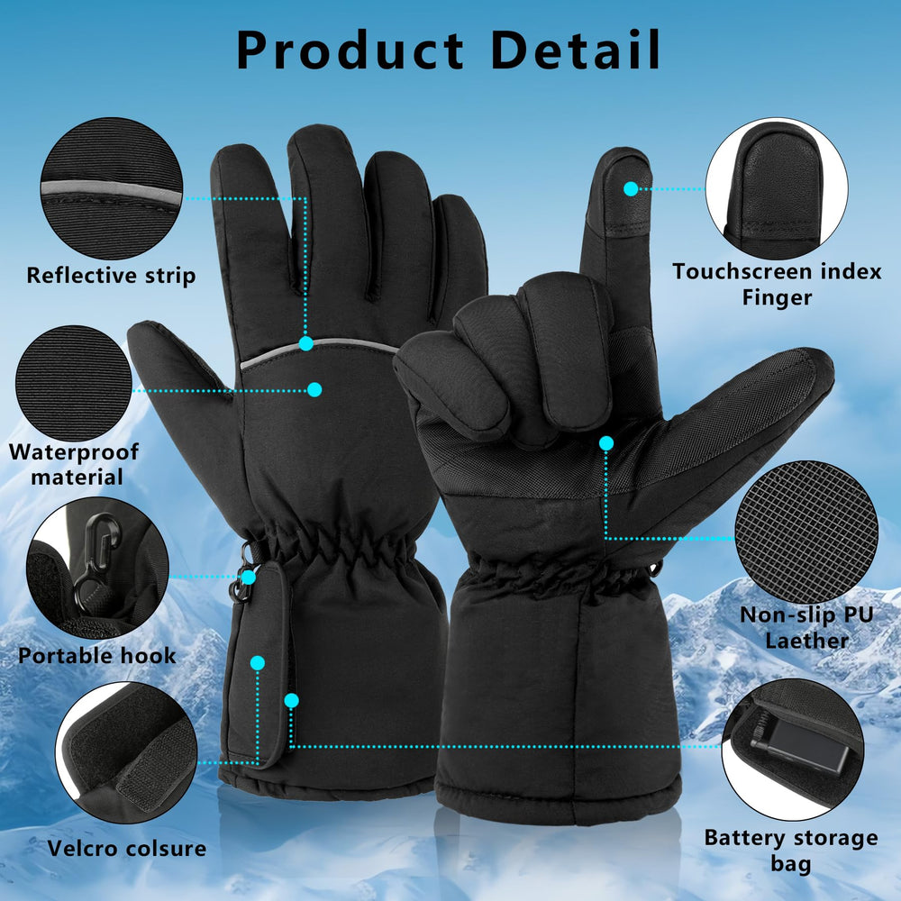 HLTWCLO heated gloves with non-slip palm for secure grip