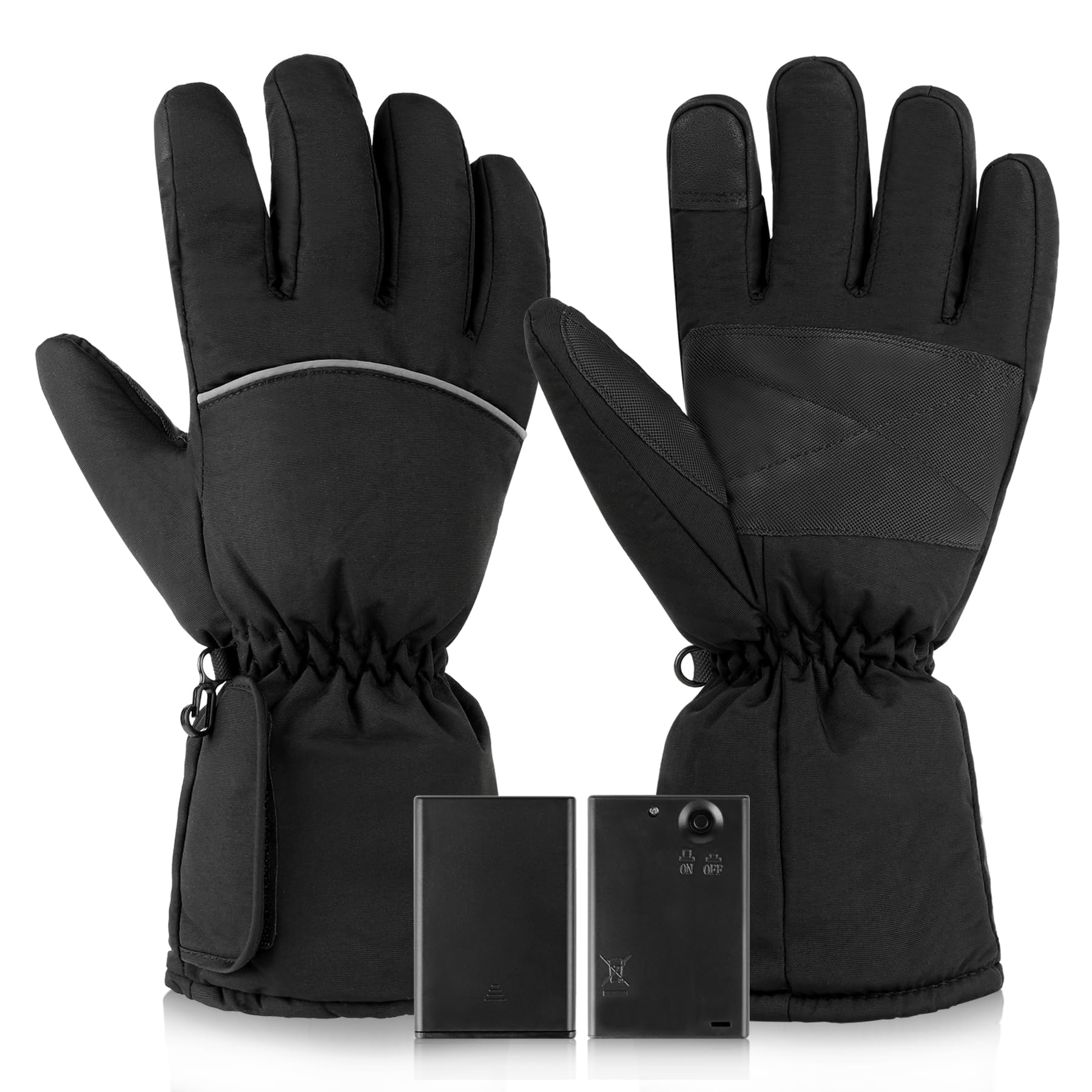 HLTWCLO heated gloves feature waterproof nylon fabric for snowy adventures