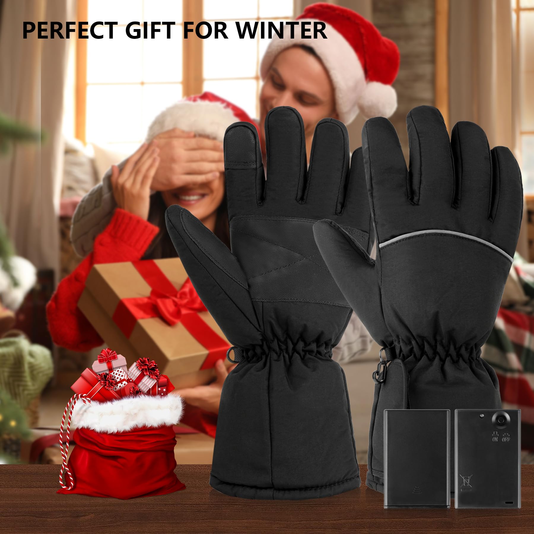 HLTWCLO heated gloves suited for cycling, skiing, hiking and more