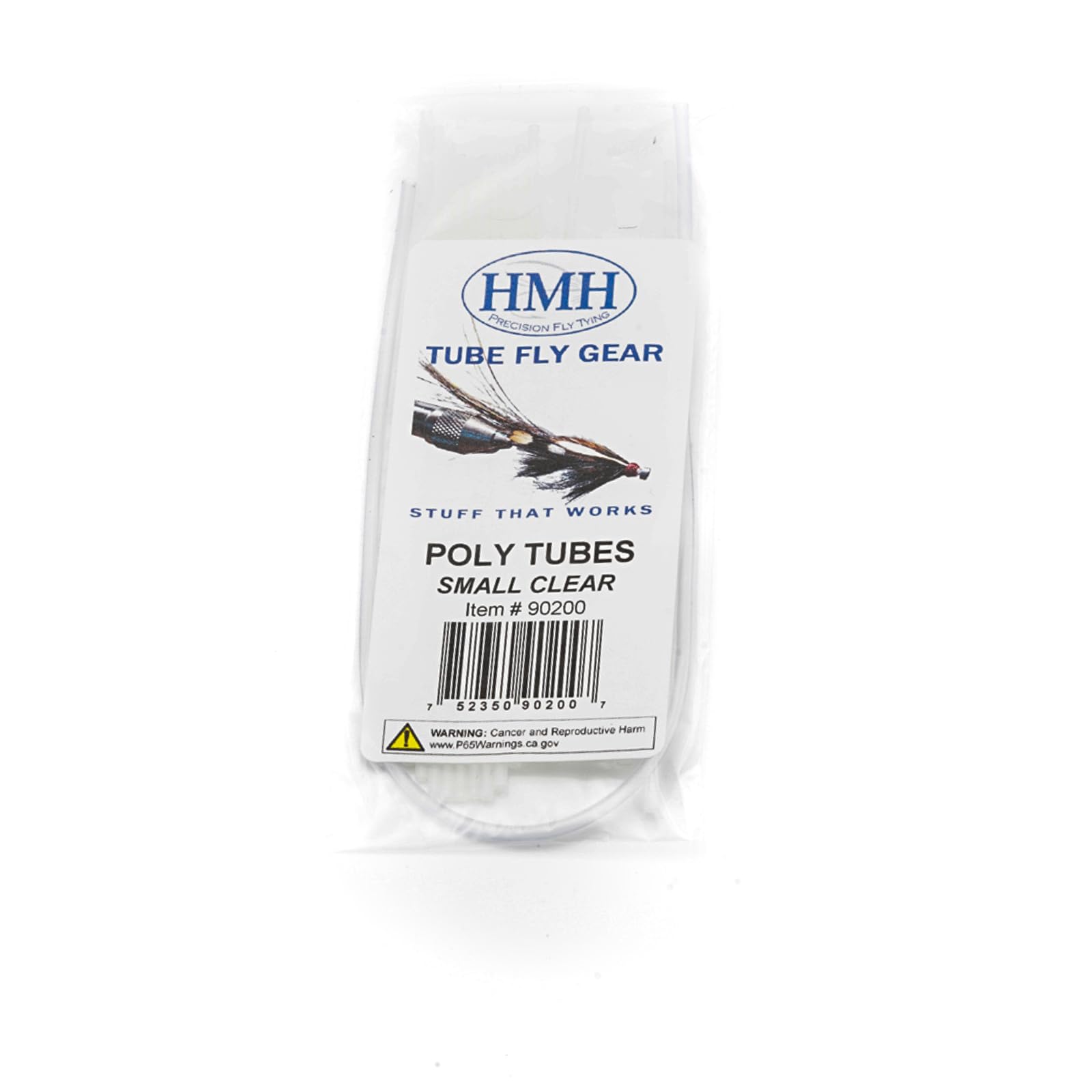 H&M Small Poly Tubes Clear for tube flies; ideal for cold water conditions.