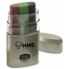 HME 3 color camo face paint stick in case for mess-free camouflage on the go.
