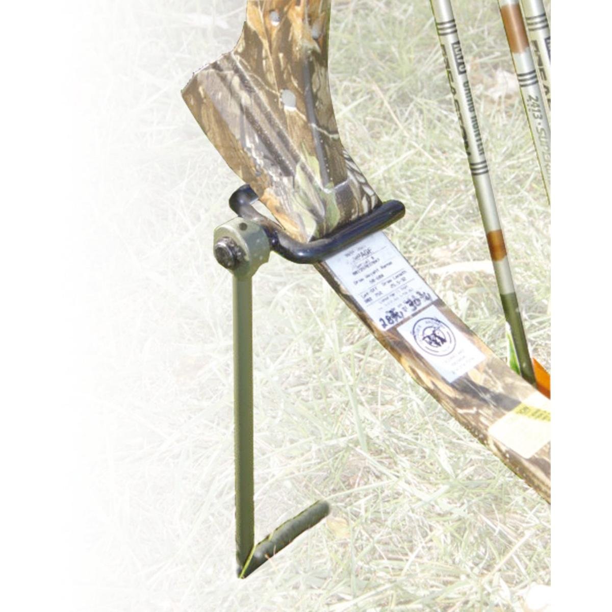 HME Archer's Ground Stake with 360-degree fork rotation supporting any bow for field use.