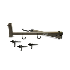 HME Better Tree Stand Bow Hanger mounted on a treestand