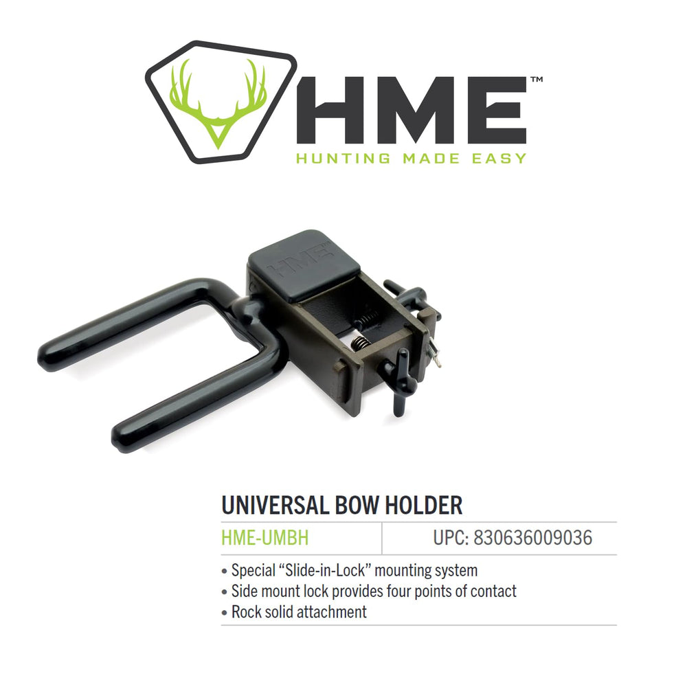 HME bow holder rock-solid attachment supports reliable access in the field