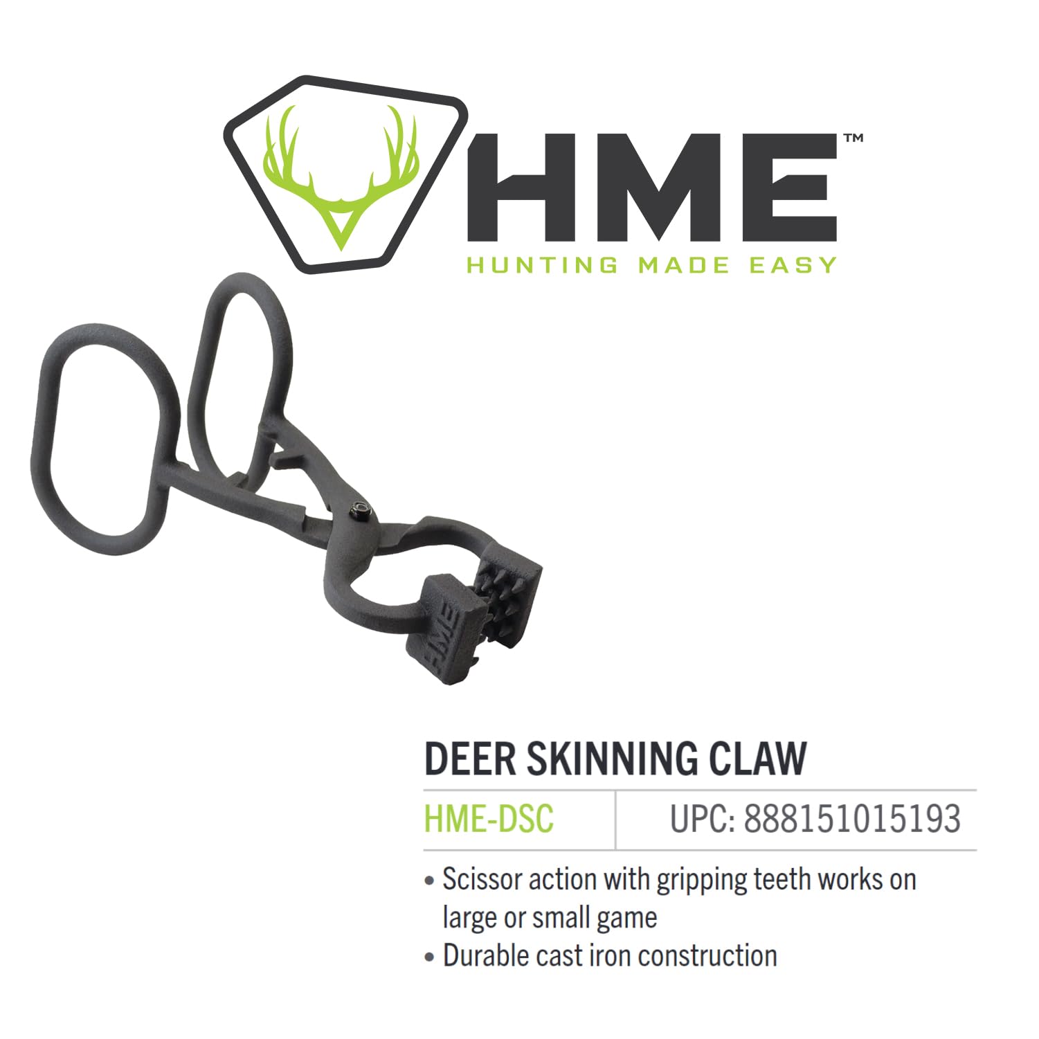 HME Deer Skinning Claw in action skinning game with efficient leverage