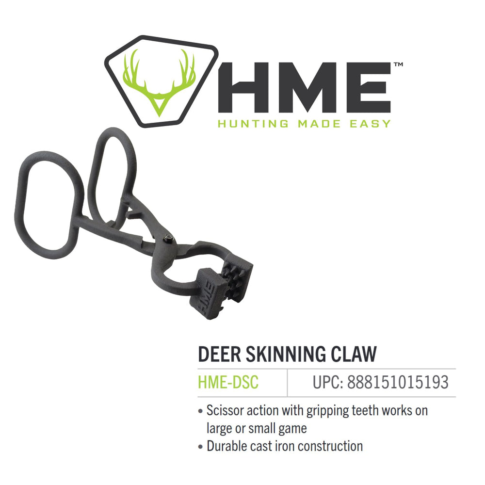 HME Deer Skinning Claw in action skinning game with efficient leverage