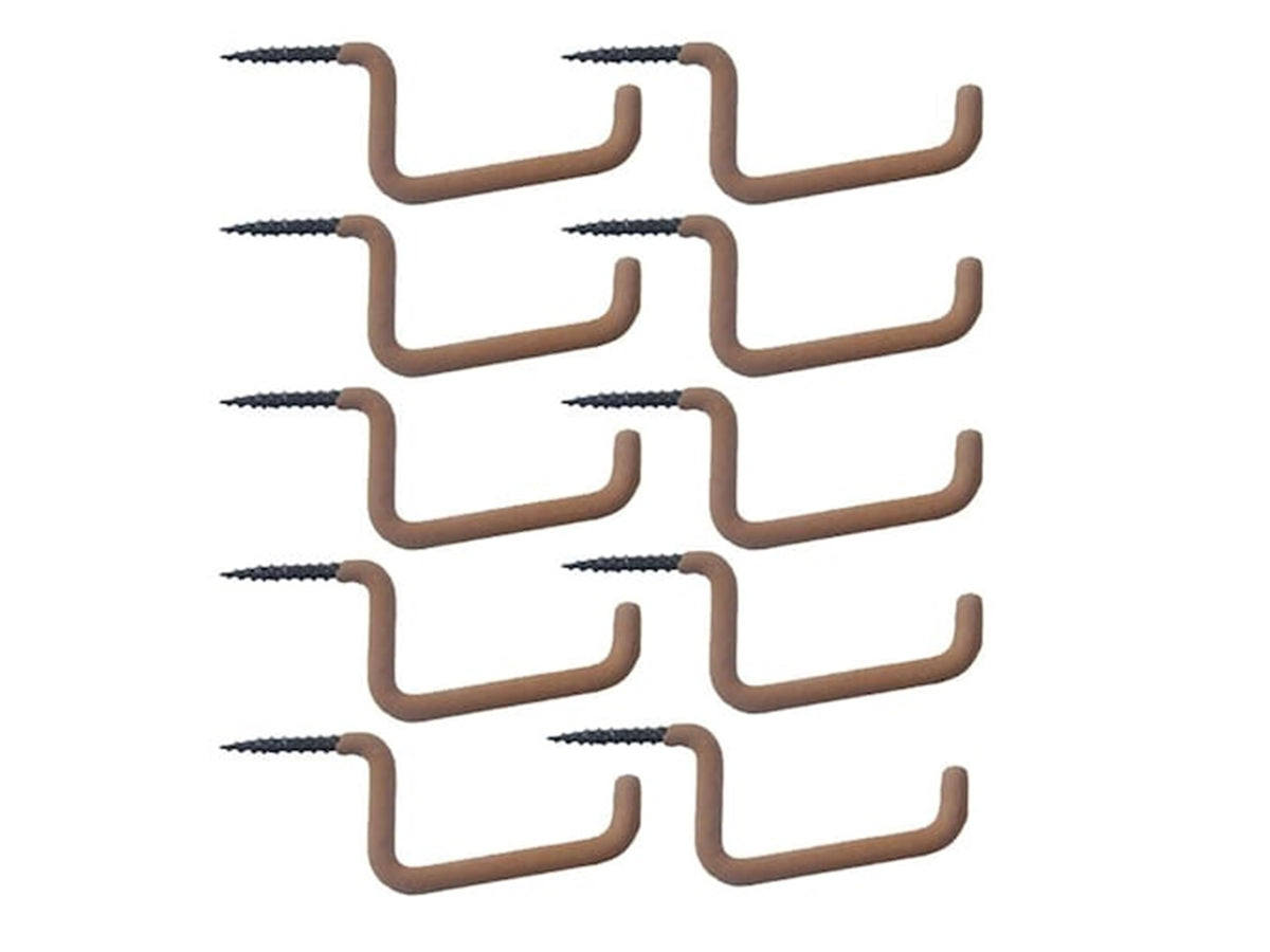 HME Dual Accessory Hooks 10-pack installed on a tree keeps bow and gear organized quietly.