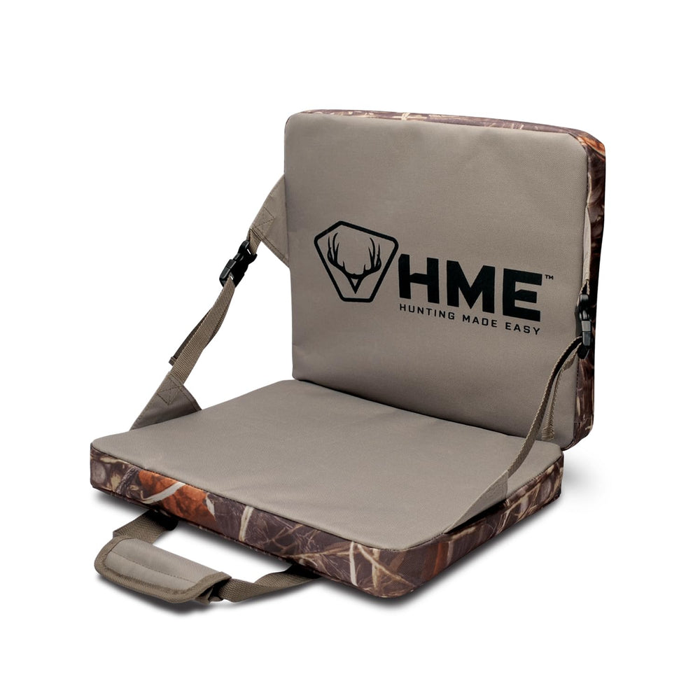 HME Folding Seat Cushion displayed as a compact, portable outdoor seat