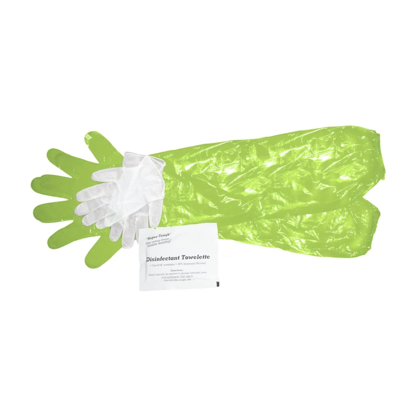 Elastic band at the top keeps gloves securely in place
