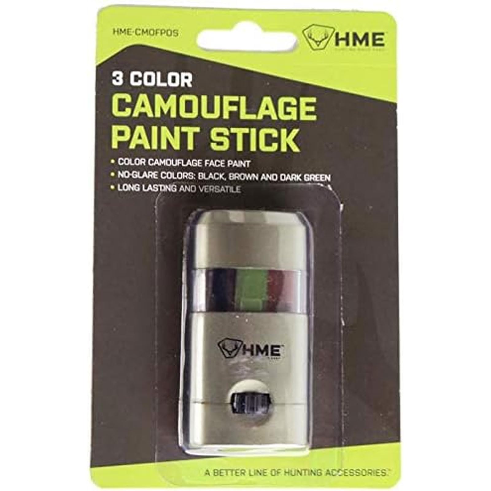 HME long-lasting camo stick delivers durable coverage even in sweat.