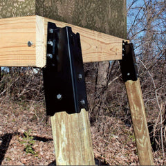 HME platform brackets close-up highlights heavy-duty steel and powder-coated finish.