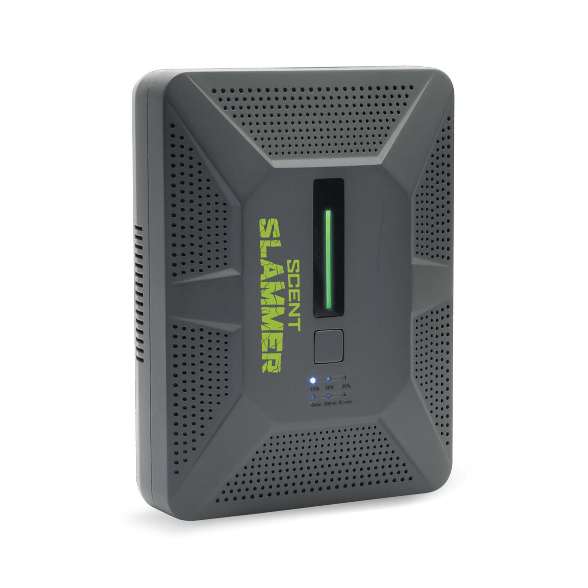 HME Scent Slammer 2 in 1 device front view shows compact odor neutralizer for clothing and gear.