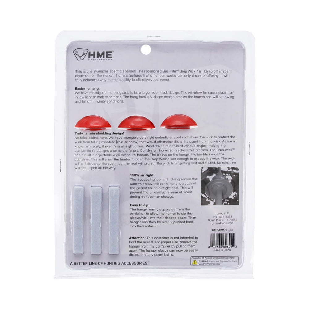 HME Seal-Tite Drop Wick airtight seal with O-rings