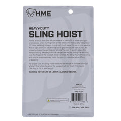 HME Sling Hoist showcases tree stand integration with safe tie-off height.