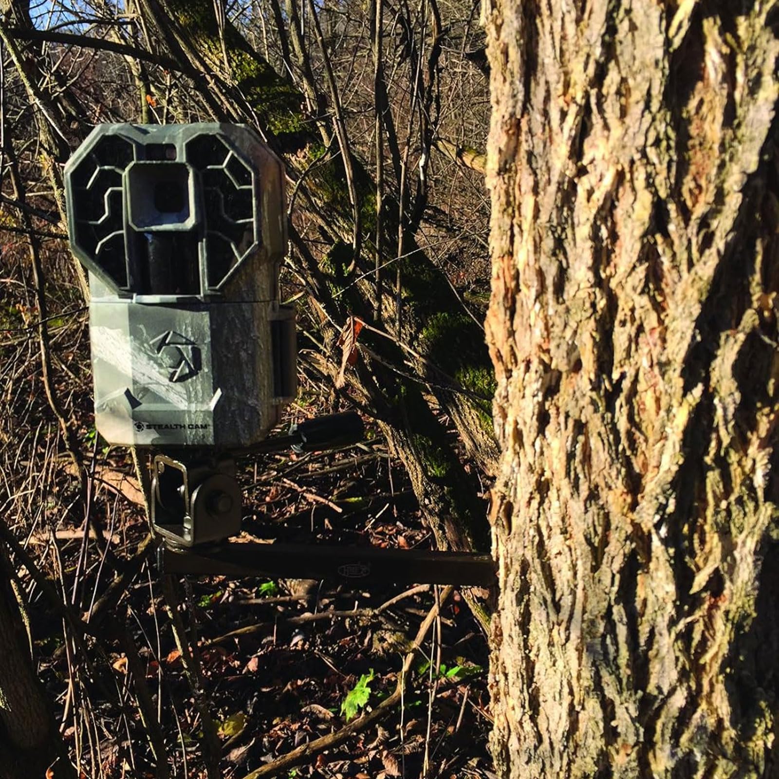 HME Trail Camera Holder offers vertical and horizontal adjustment for precise placement.