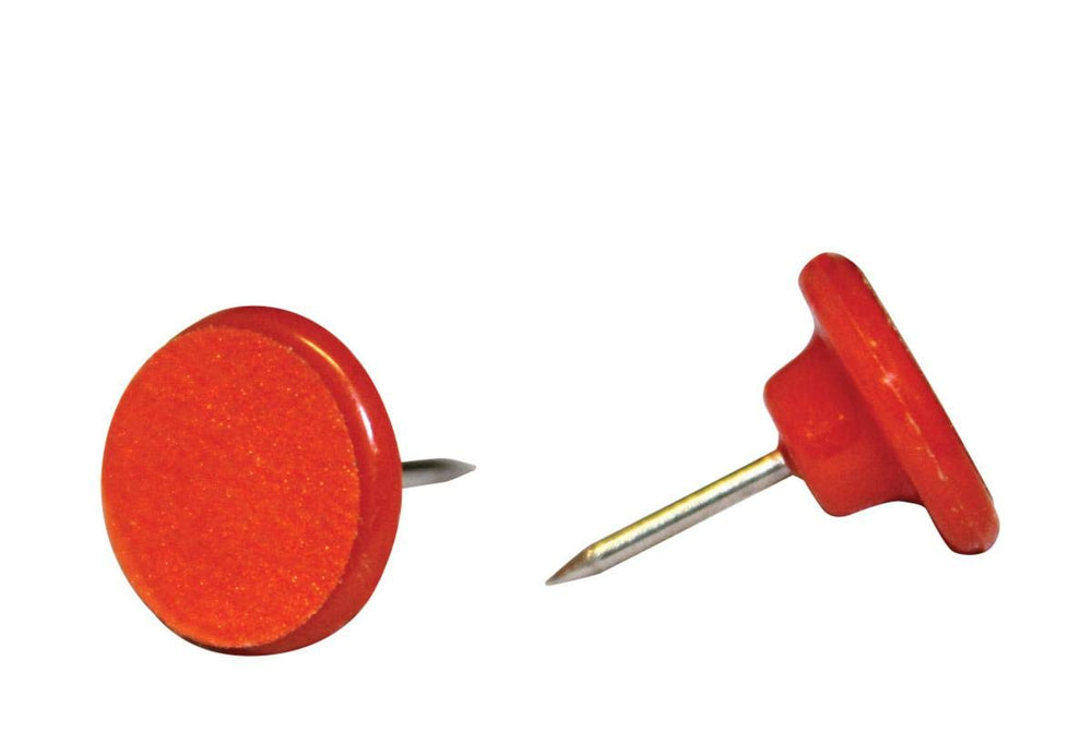HME orange reflective tack aids hunting and camping visibility on trails.