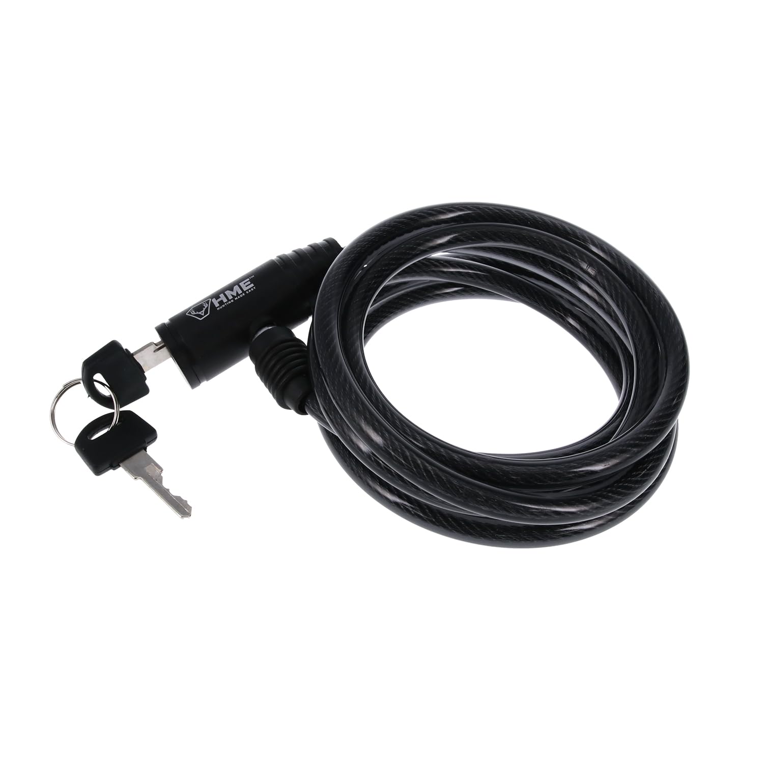 HME Treestand Cable Lock showing 6-foot coiled cable for flexible securing.