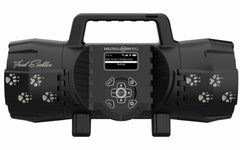 HME Western Rivers Eichler dual-speaker setup enhances realism during predator calls.