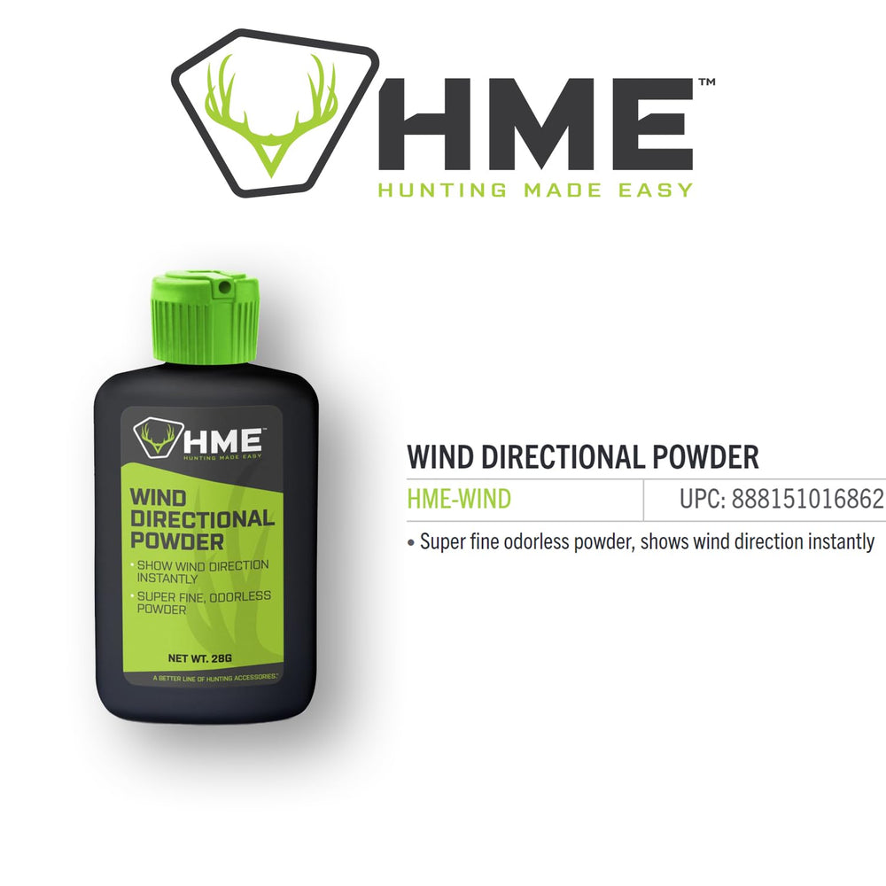 HME Wind Indicator requires a simple shake before use to reveal wind direction.