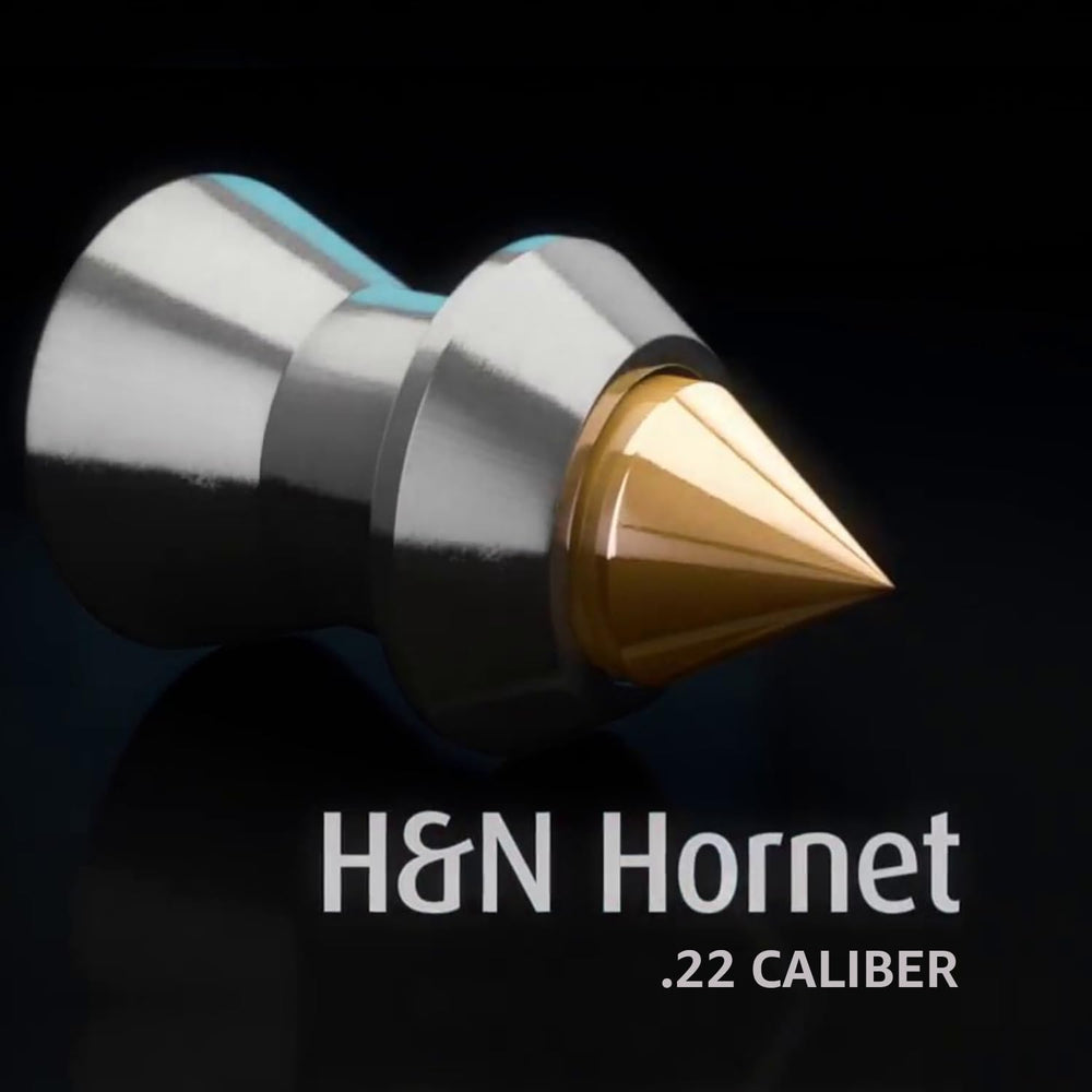 H&N Sport Hornet pellets with brass tip enabling smooth flight and expansion.