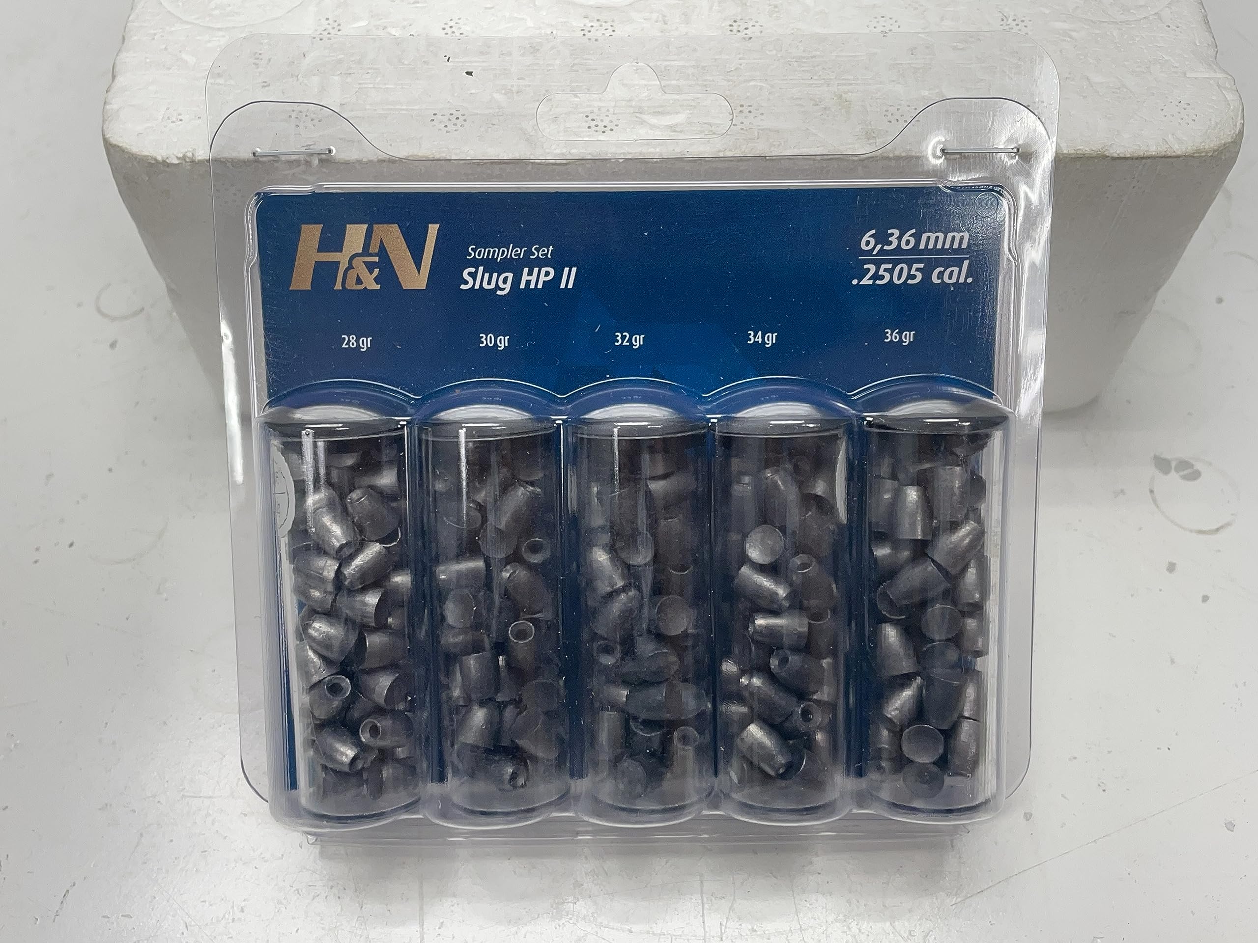 Close-up of HP II slug types for performance comparison.