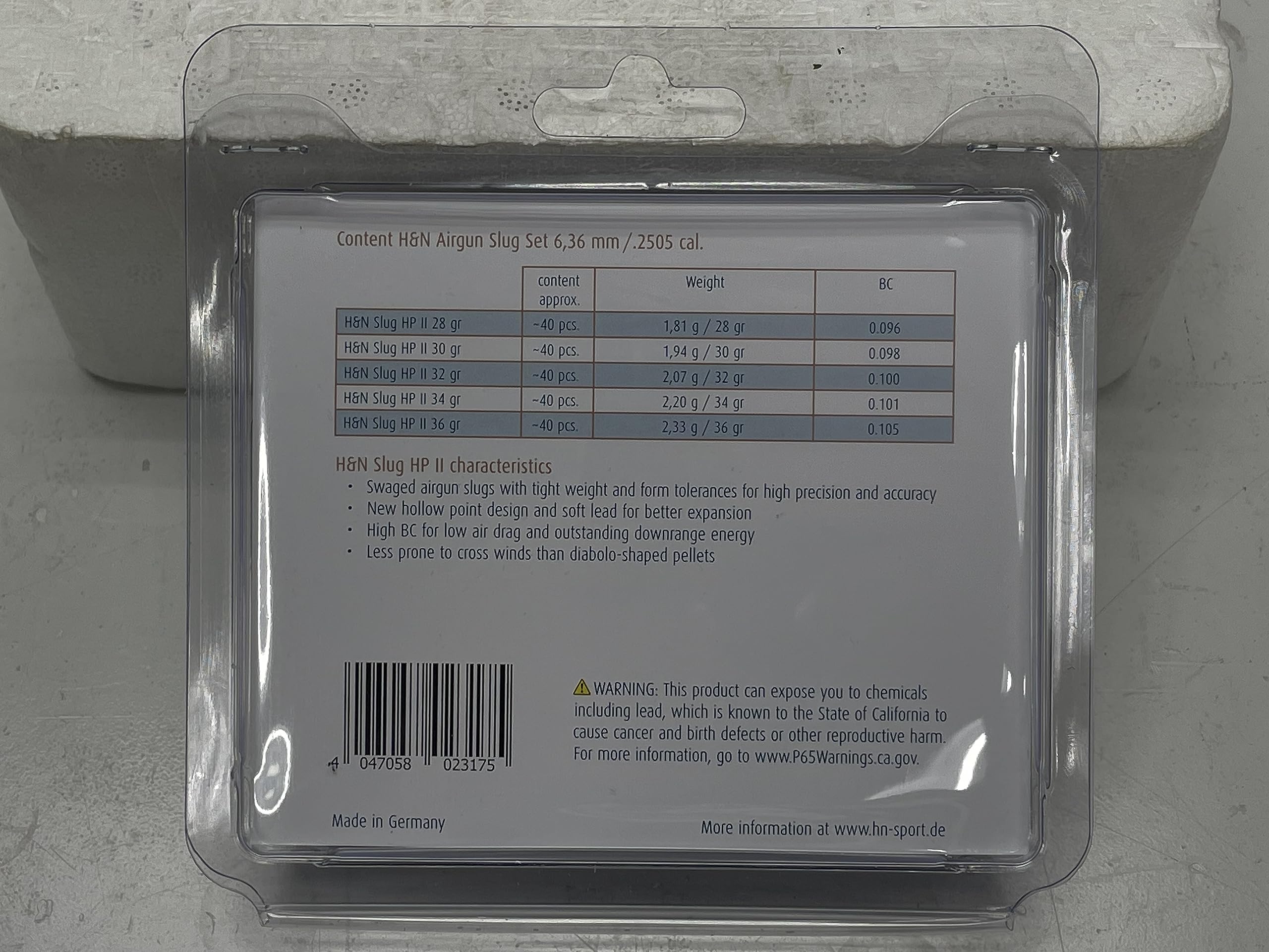 H&N brand packaging demonstrates safe storage of sampler contents.