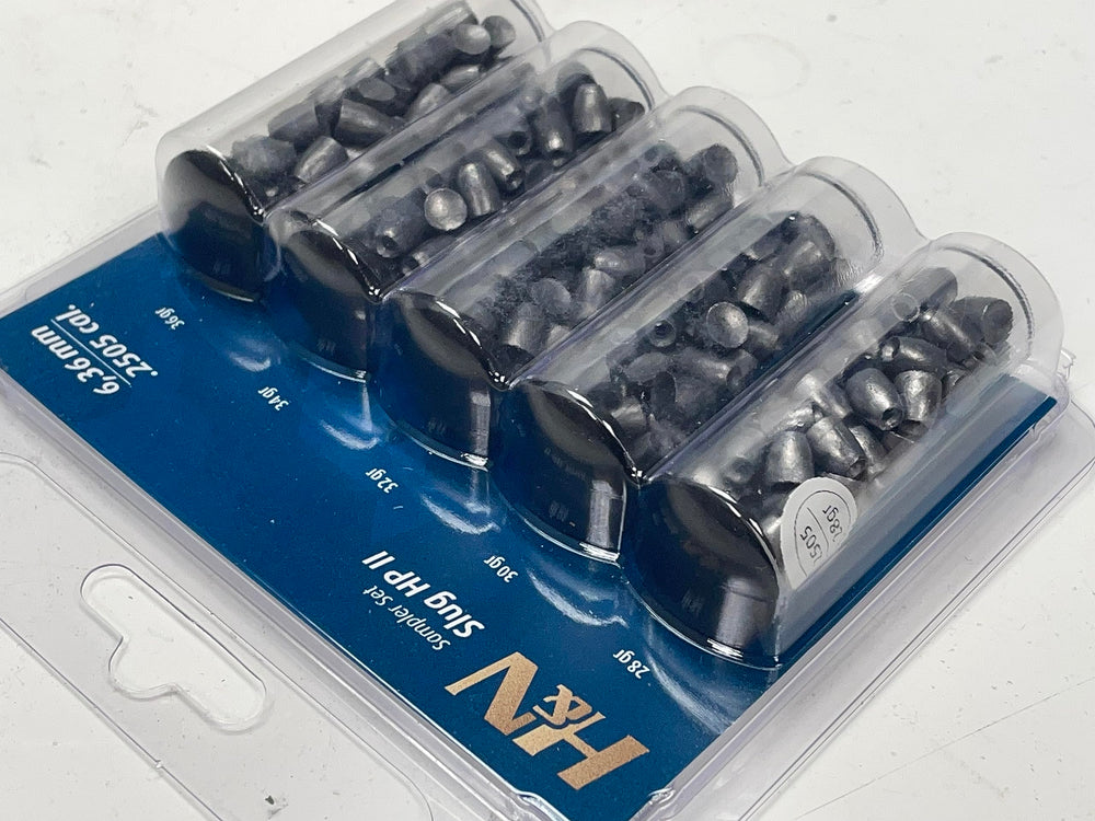 Five-type assortment shown for target practice and calibration sessions.