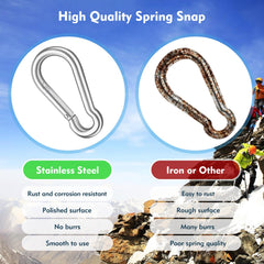 Hnnyyie rust-proof carabiner clip ideal for outdoor camping and weather-resistant use.