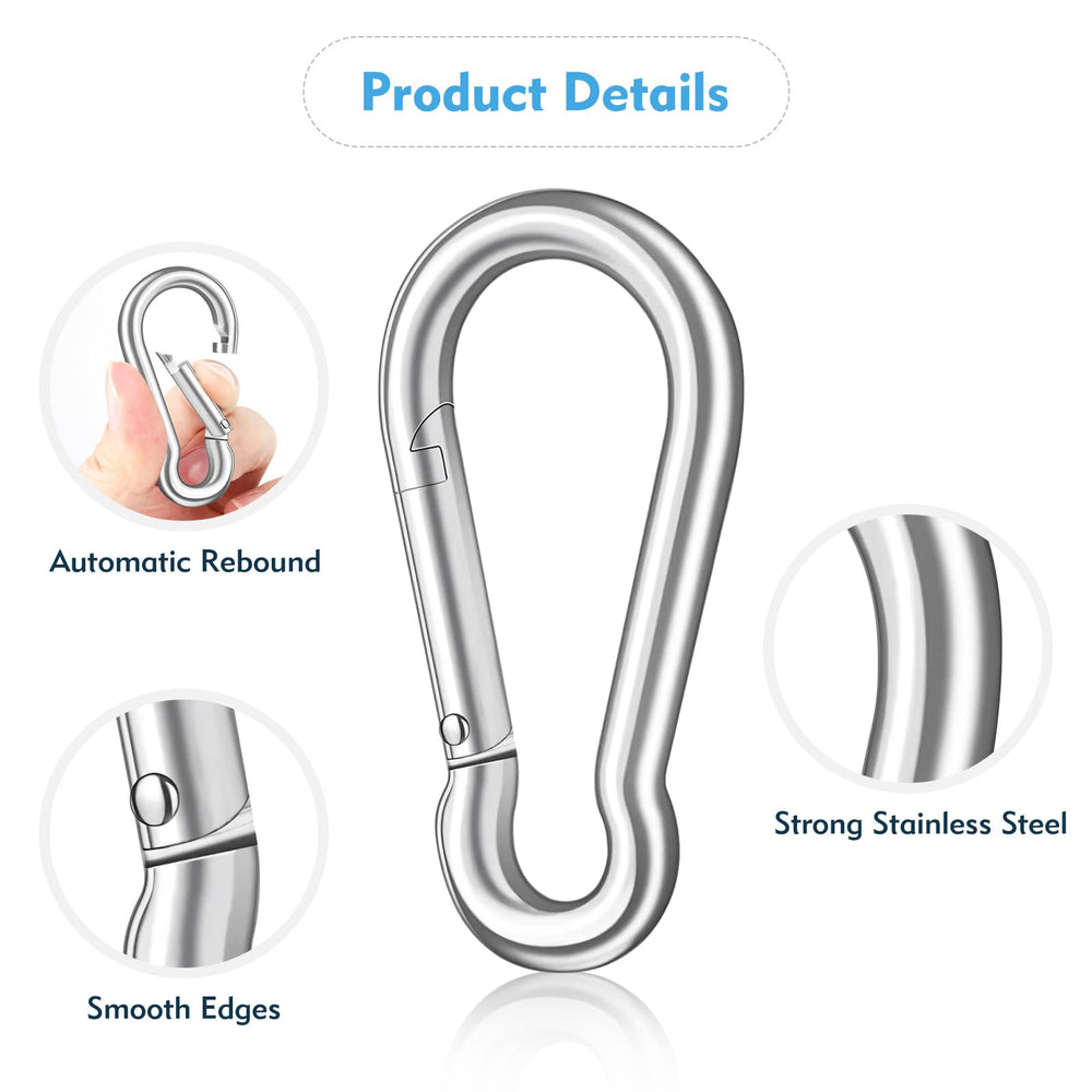 Hnnyyie smooth-edge carabiner reduces snagging on ropes and straps.