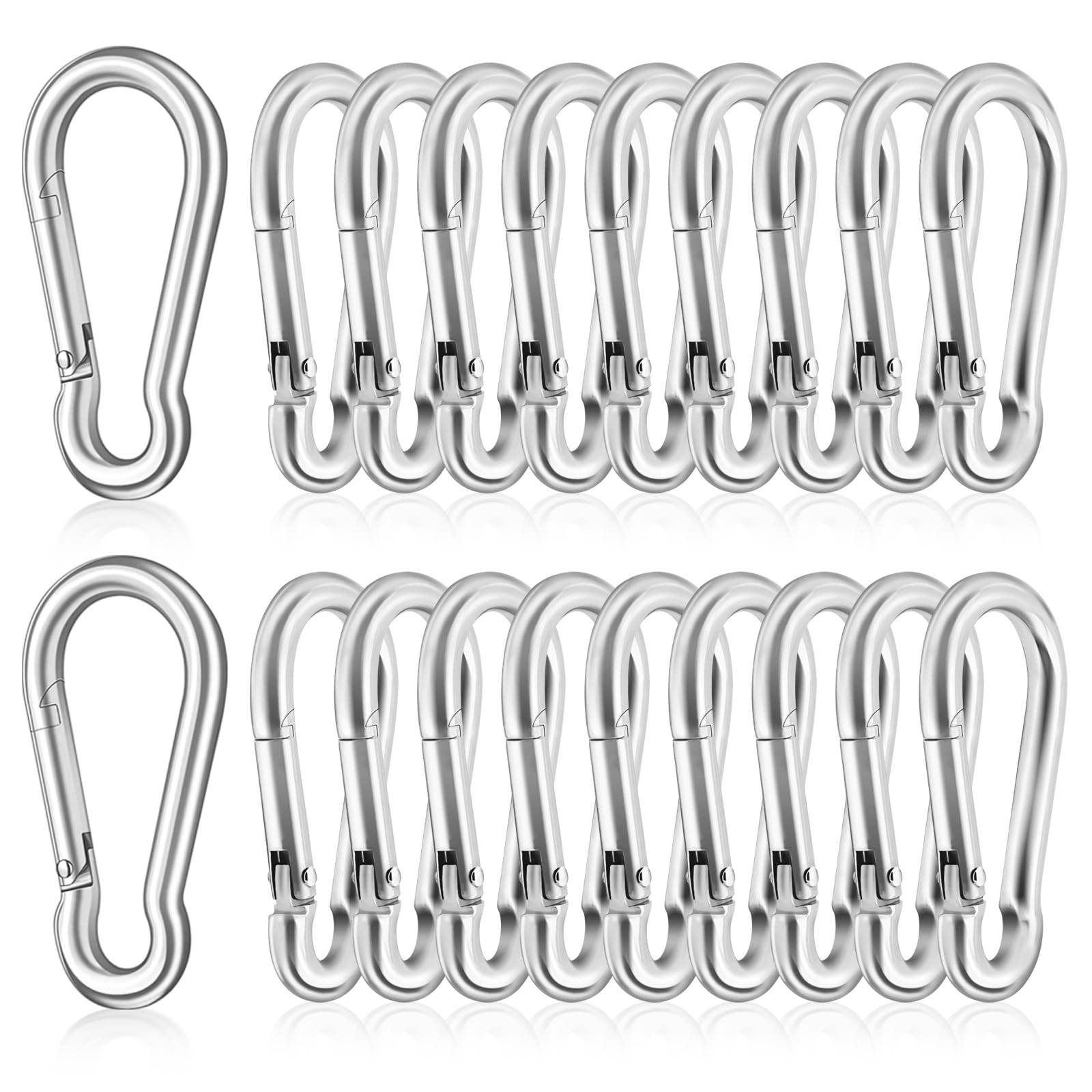 Hnnyyie stainless steel small carabiner clip 1.7-inch for secure everyday connections.
