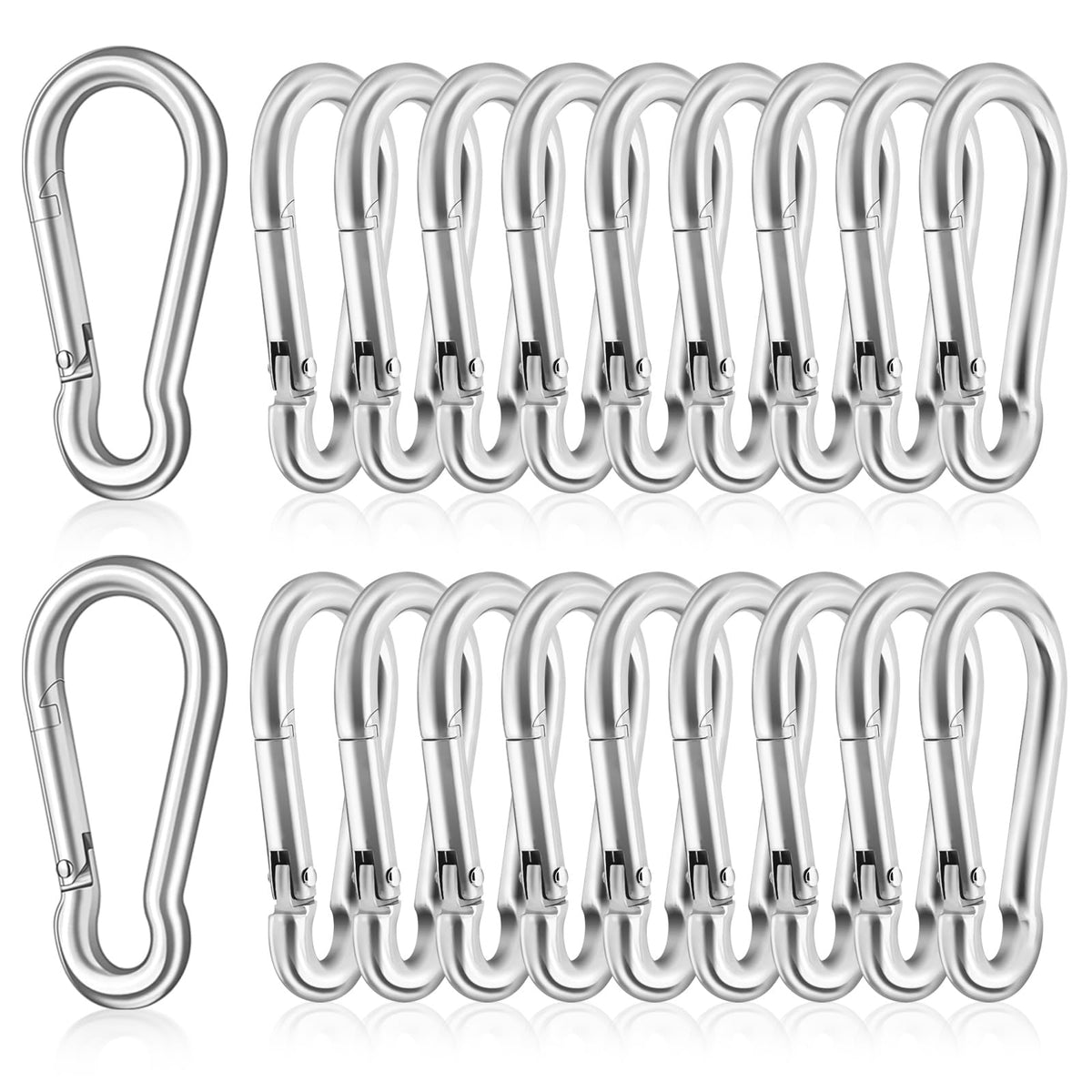 Hnnyyie stainless steel small carabiner clip 1.7-inch for secure everyday connections.
