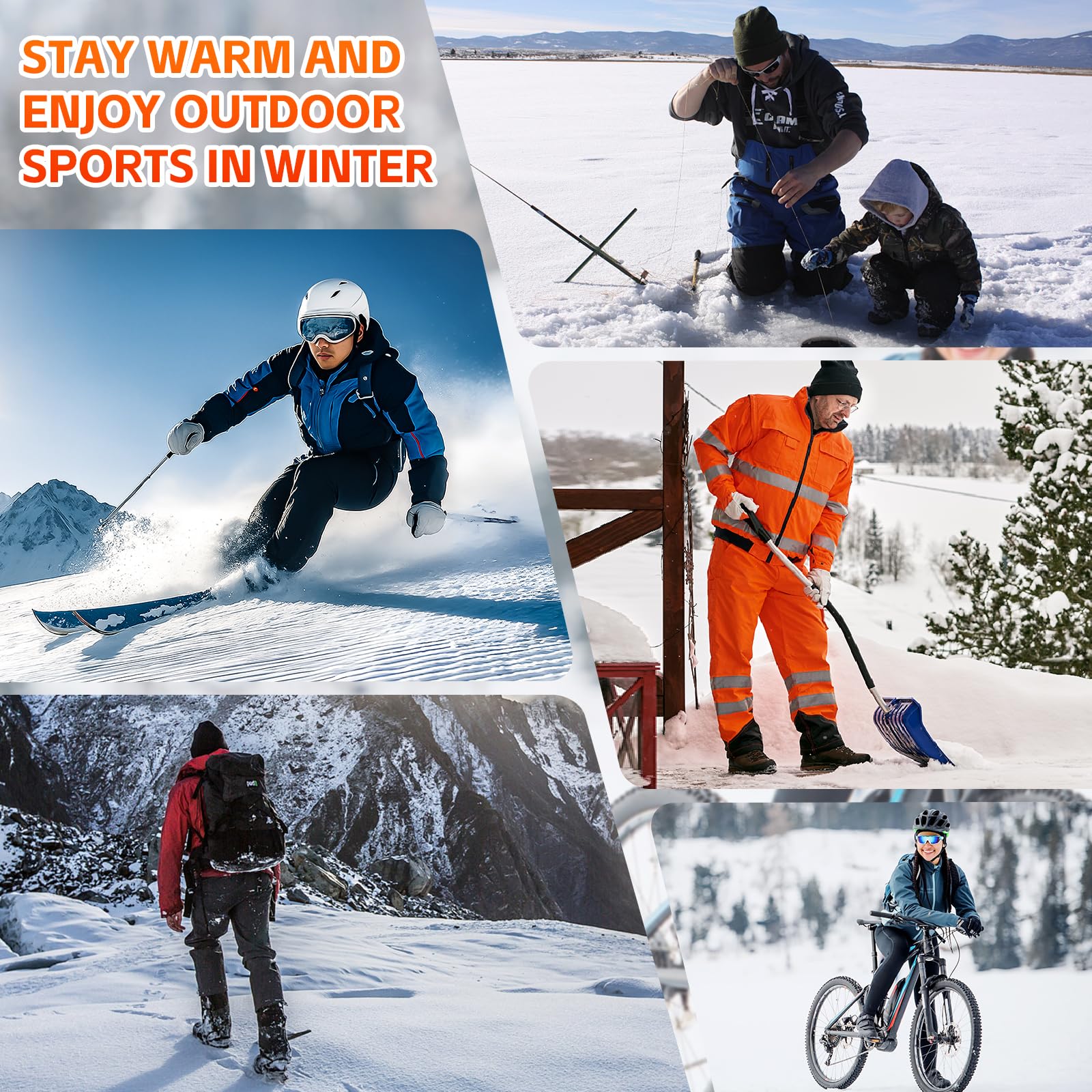 HNXKB heated socks outdoor use show activities like hiking and skiing