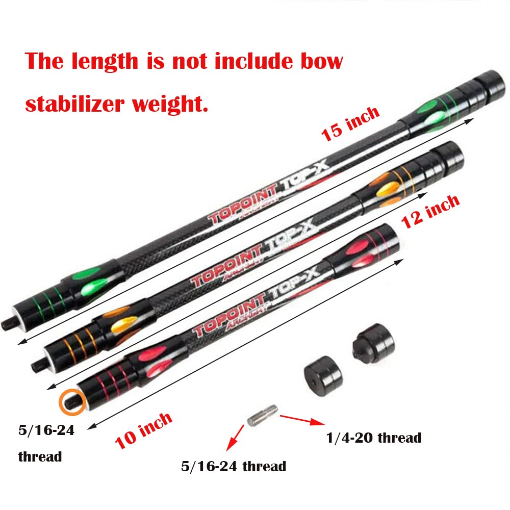 HNZMDY carbon fiber stabilizer rod 15-inch reduces vibration for smoother aim.