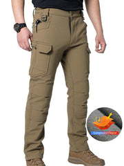 HOANCAQH mens tactical cargo pants khaki side pocket detail organized storage
