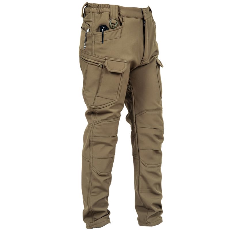 HOANCAQH mens tactical cargo pants khaki waterproof material keeps you dry and breathable