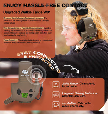 Hocazor W01 AUX cable connection enables integrated audio with earmuffs