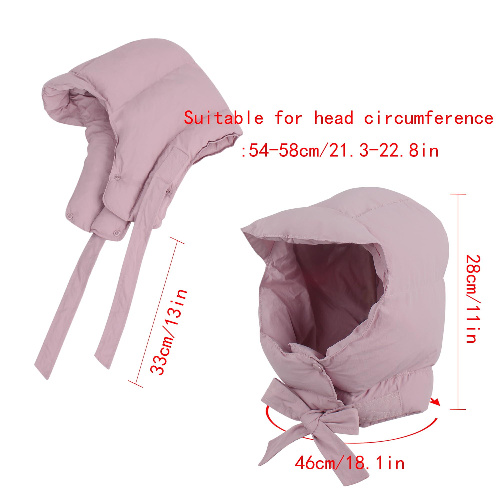 Hoce pink side view showing ear flaps for added warmth during outdoor activities.