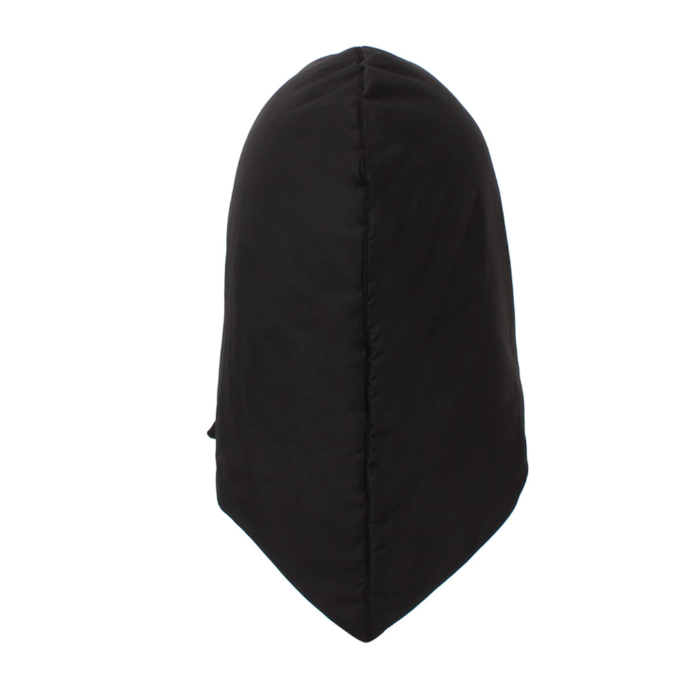 Hoce packable down hood hat fits in a pocket.