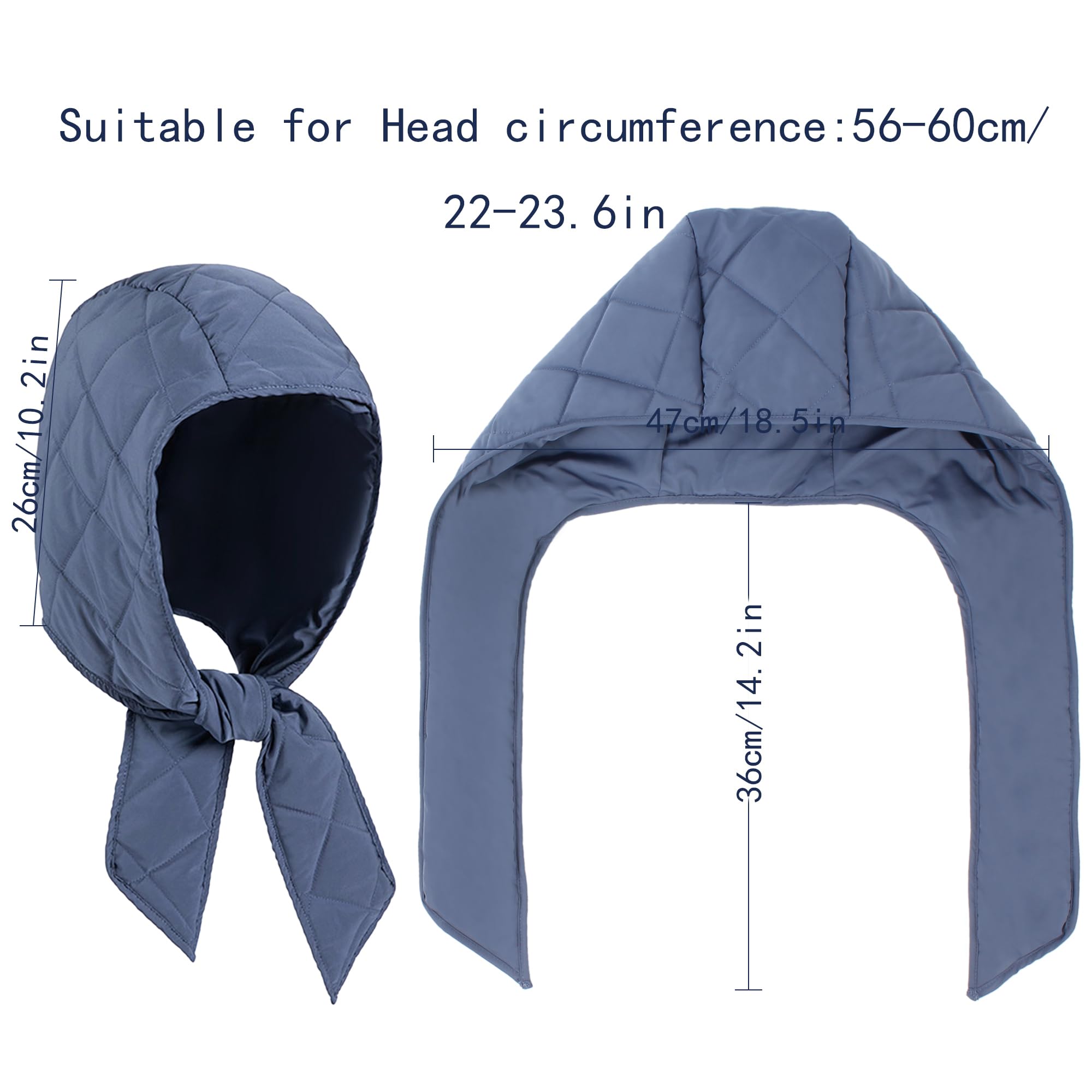 Hoce blue hood hat under-chin strap for secure fit and versatility