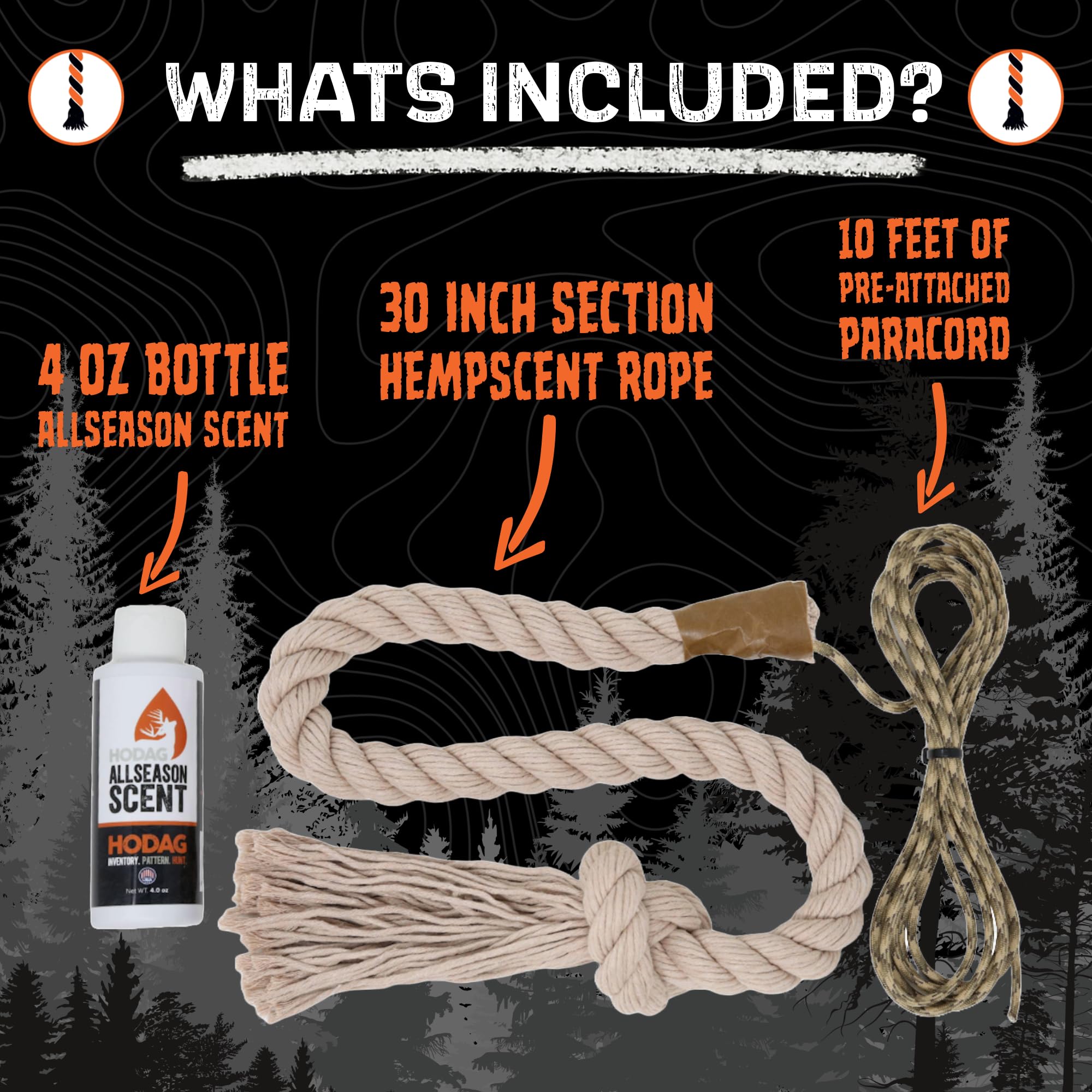 USA-made HempScent rope, built by outdoorsmen for reliability in the field.