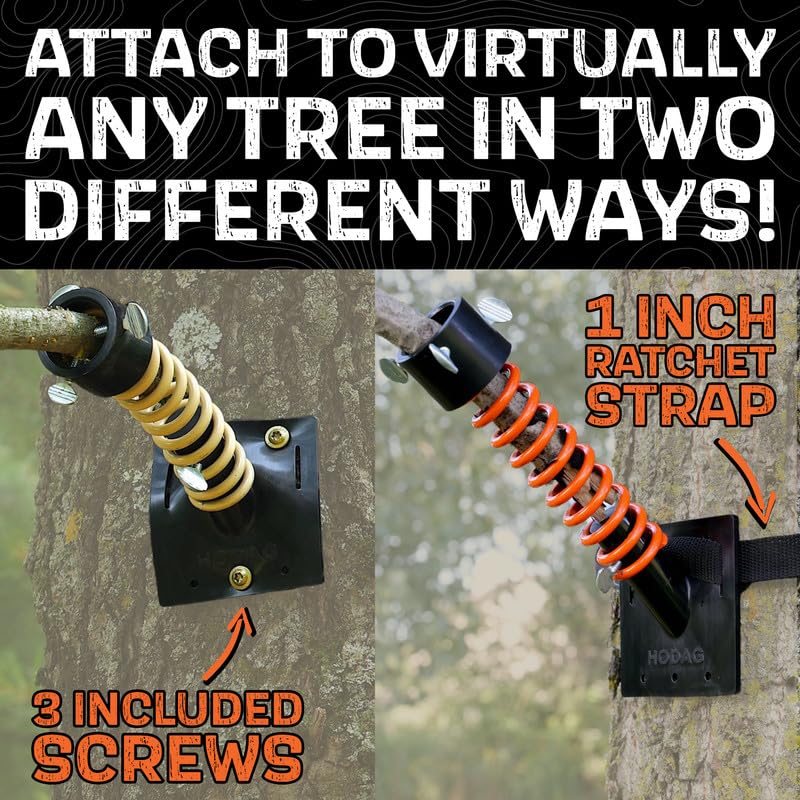 HODAG Licking Branch in trail-camera setup context against tree trunk
