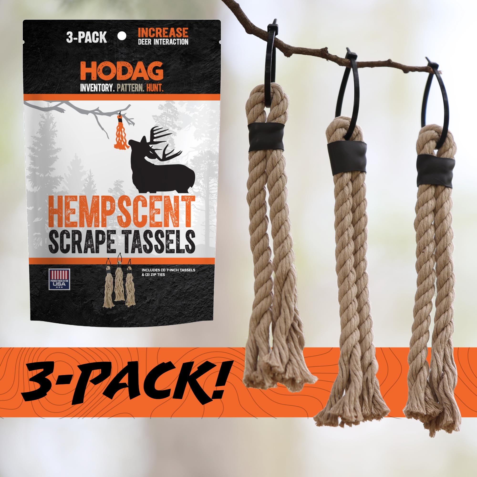 Usage idea: scent lure and mock scrape with Hodag tassels
