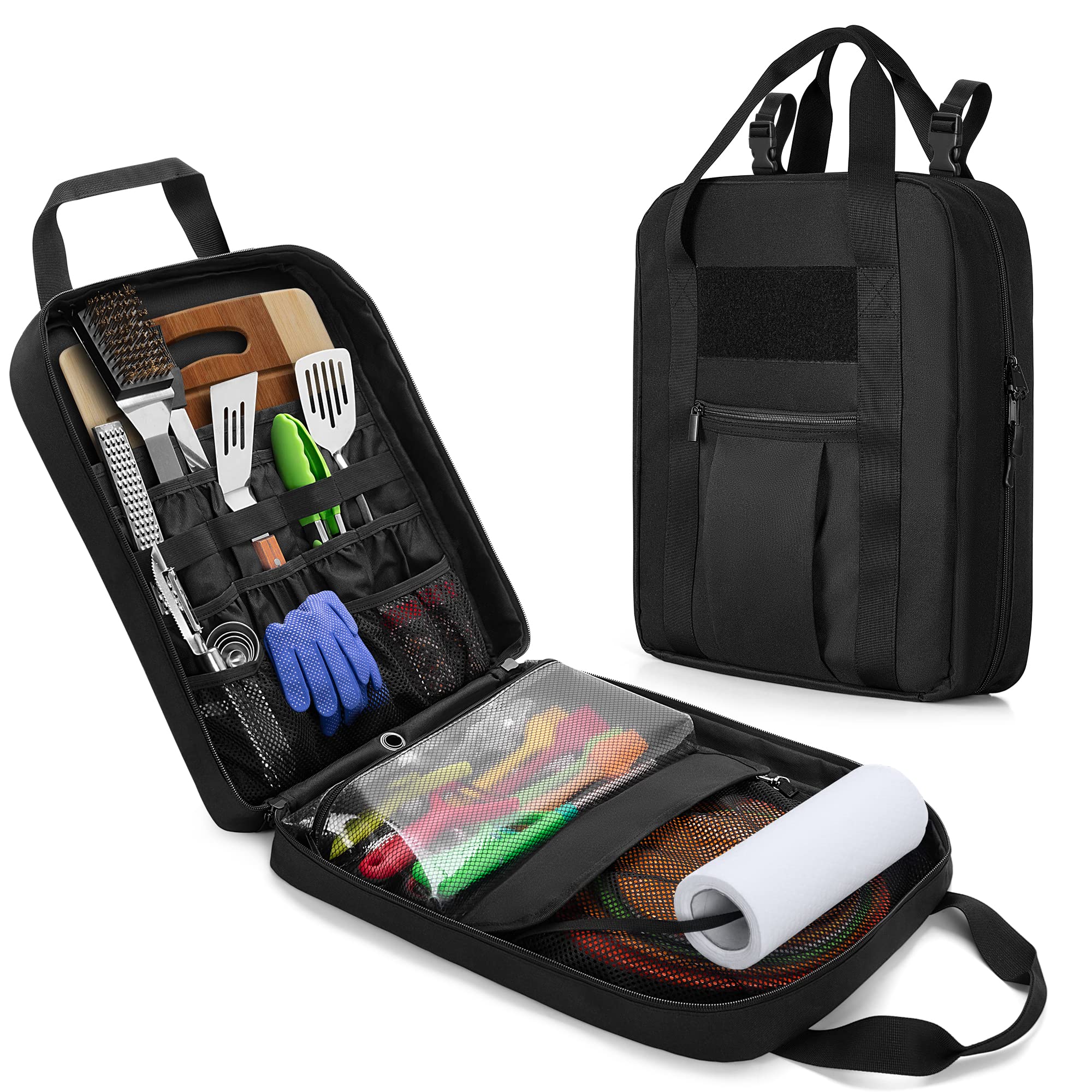 HODRANT Hanging Camp Utensil Organizer side view shows sturdy strap for easy outdoor access.