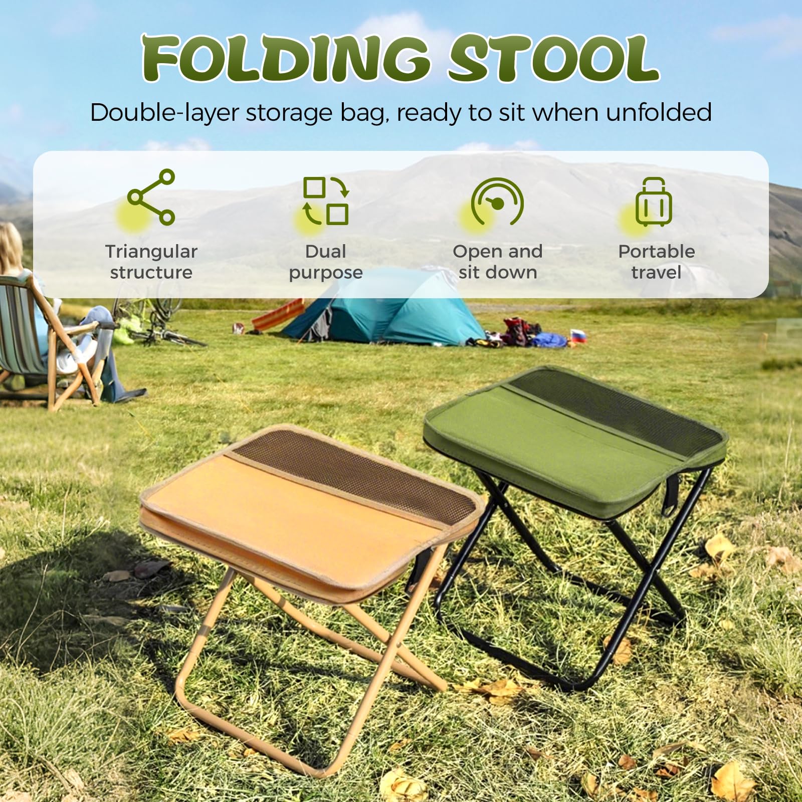 hoehew portable stool with carrying strap, easy transport during hikes