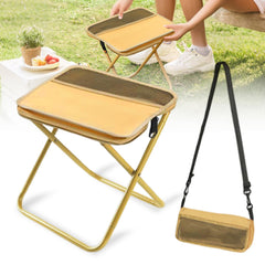 hoehew portable stool folded in its compact bag for easy carry