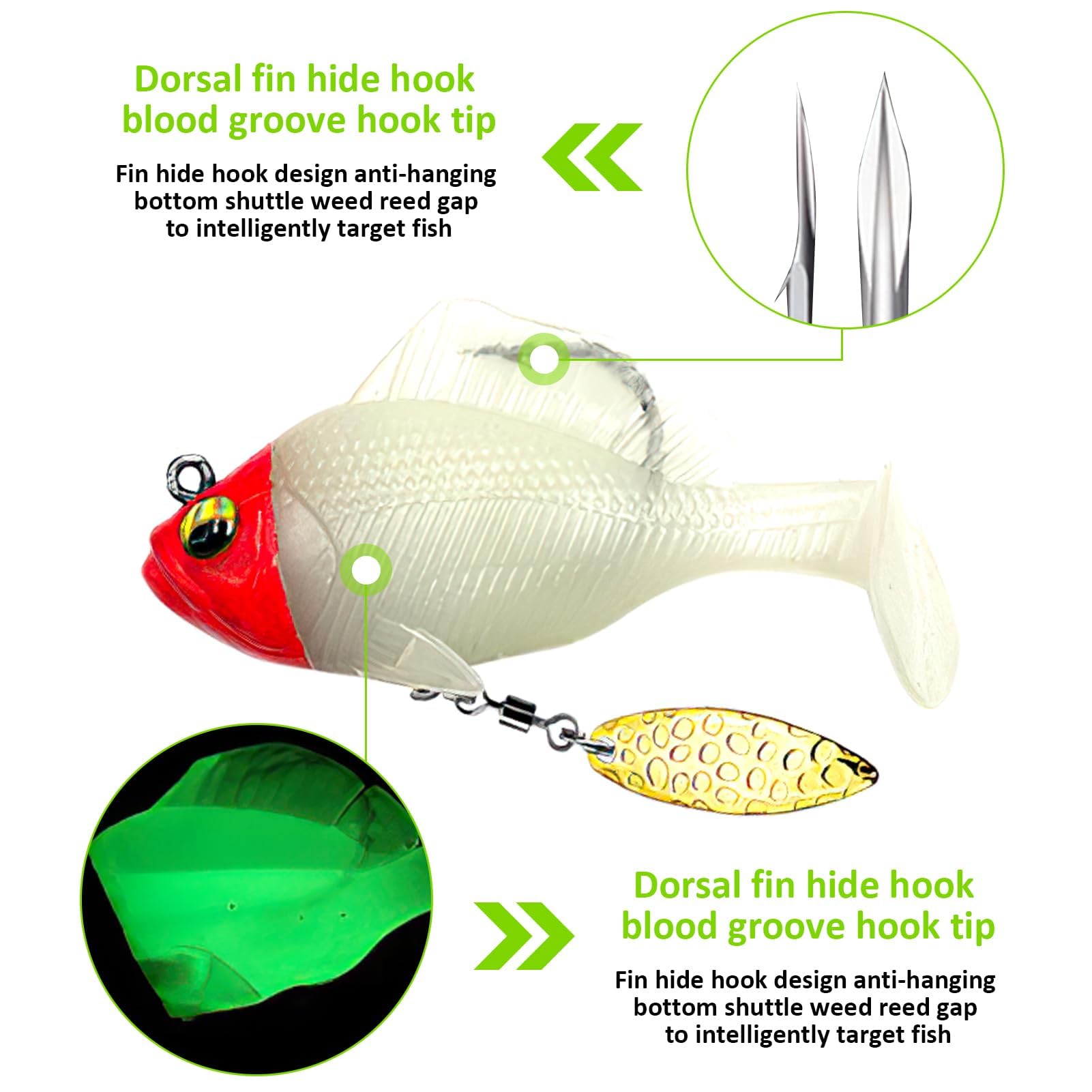 Lifelike 3D eyes on Hoeslaw paddle tail swimbait