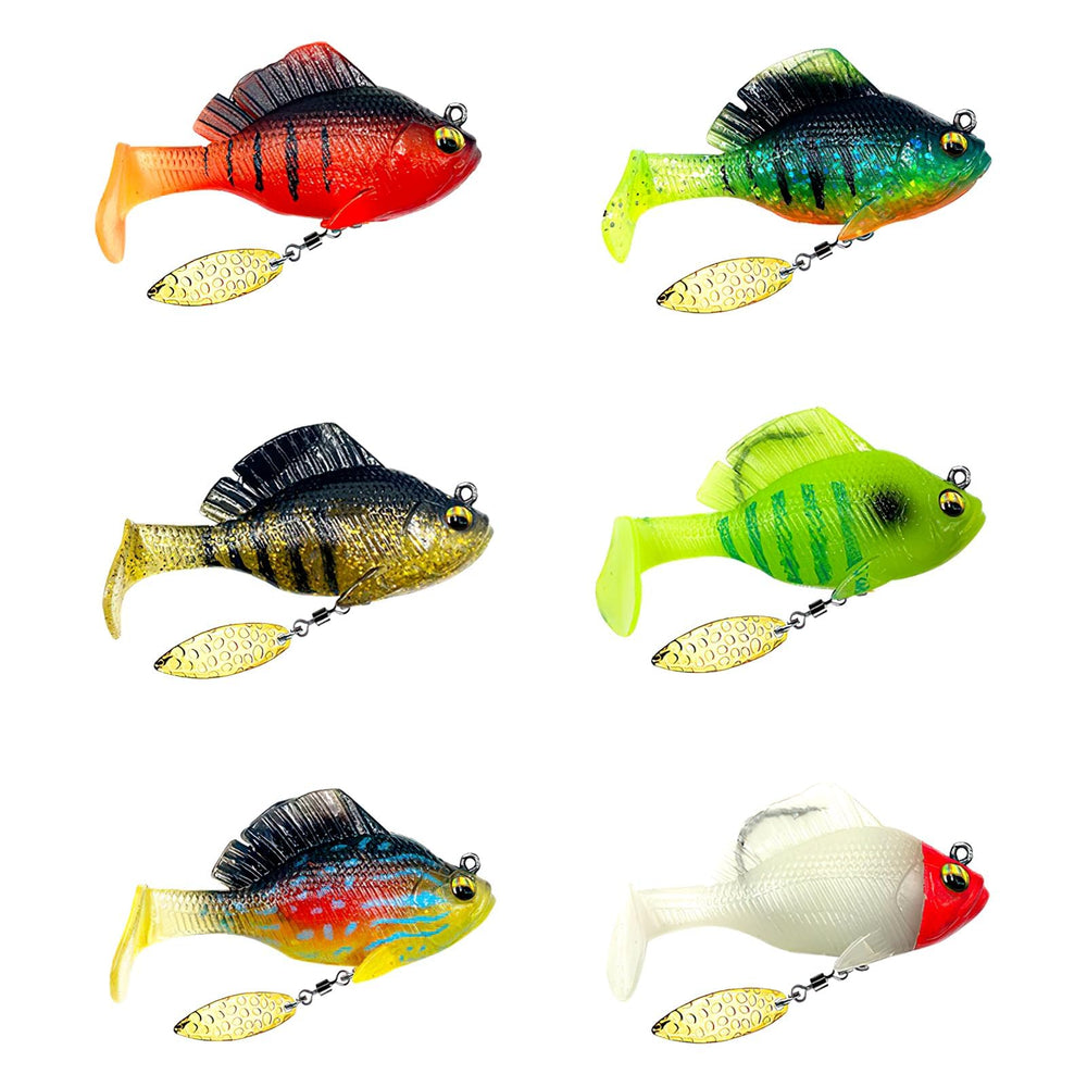 Six color options available for Hoeslaw soft lures